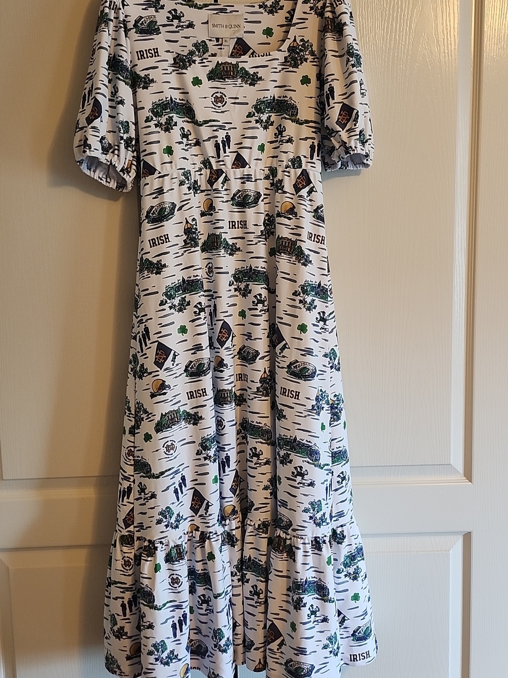 Smith & Quinn Norte Dame Toile Fightin' Irish Print Midi Dress